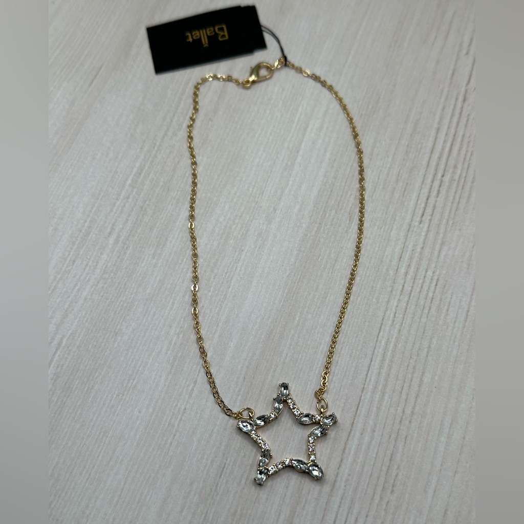 Nwt Ballet Gold/Crystal Star Necklace